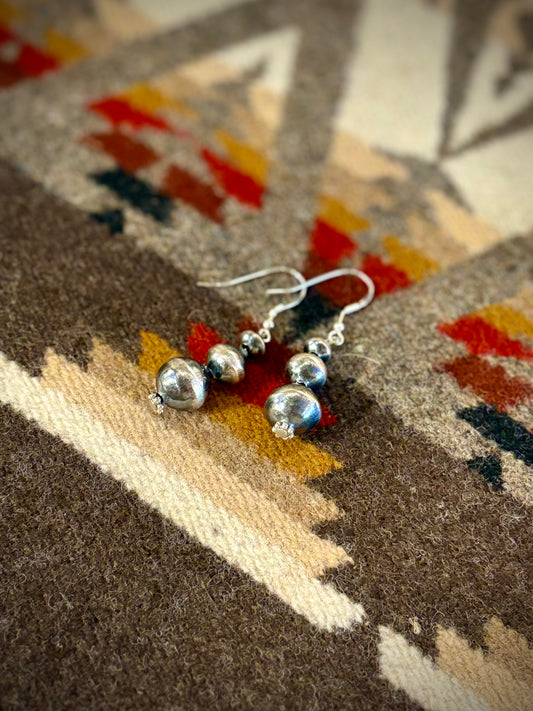 Navajo Pearl Beaded Earrings- Treva Jim