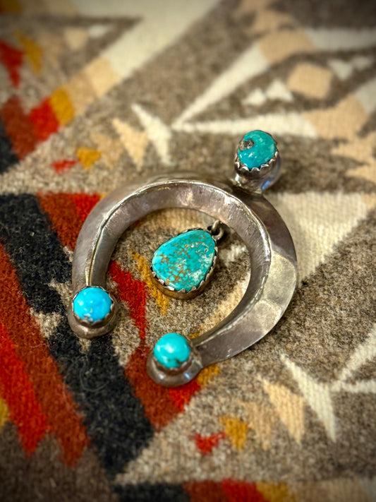Vintage Turquoise Naja Pendant