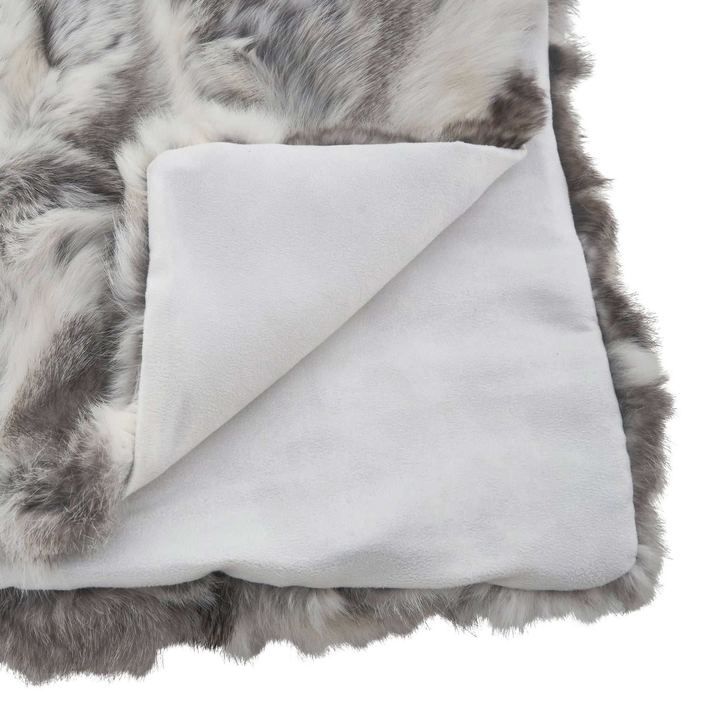 Rabbit Fur Throw - Grey