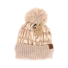 Beanie With Faux Fur or Yarn Pom