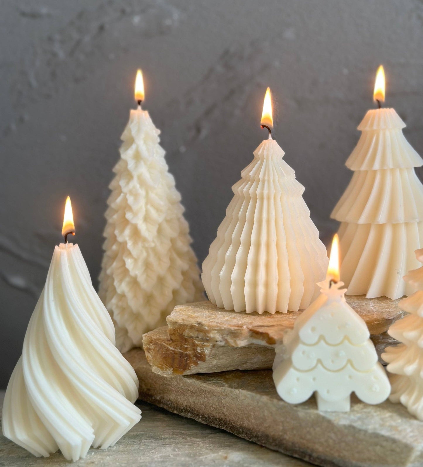 Christmas Tree Candle - Snow Tree Large