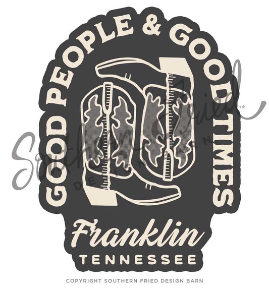 Custom Arched "Good People & Good Times" Sticker