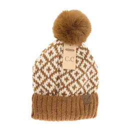 Beanie With Faux Fur or Yarn Pom