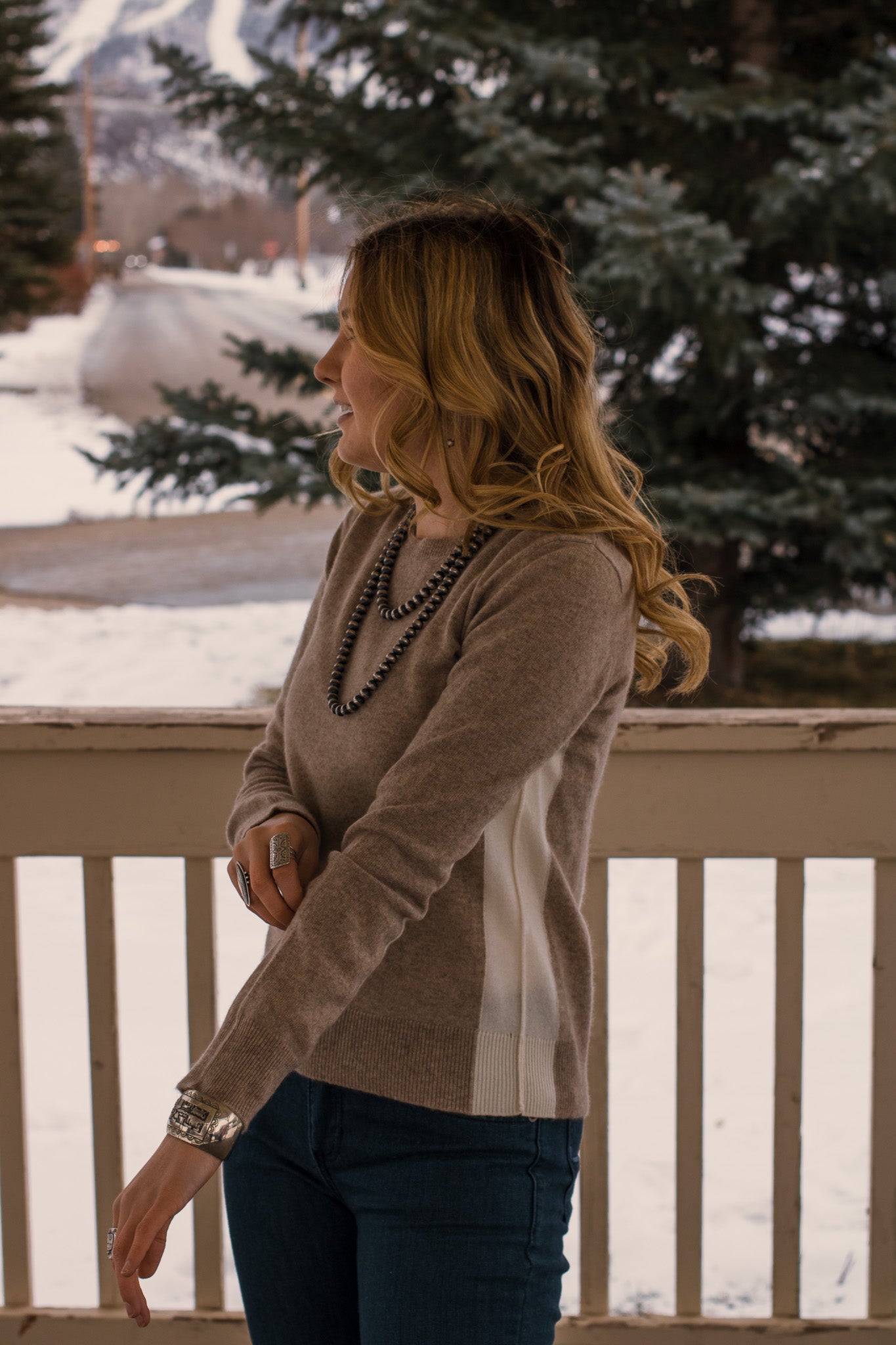 Cashmere Color Blocked Sweater
