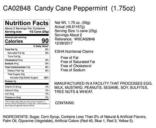 Hammond's Hand-Spun Jumbo Candy Cane - Peppermint - 1.75 oz