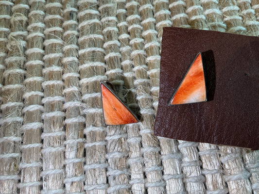 Vintage Orange Spiny Oyster Stud Earring