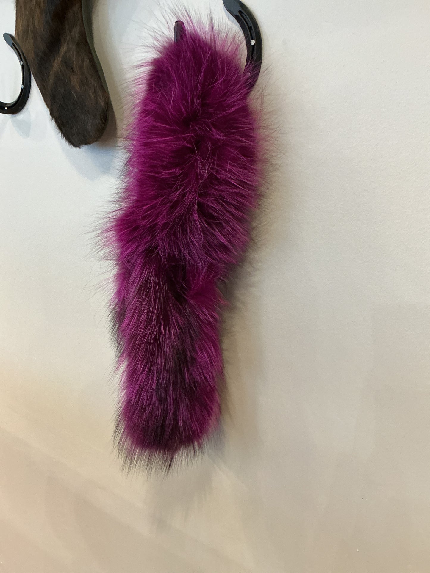 Magenta Knit Fox Collar