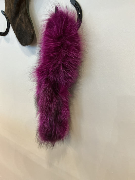 Magenta Knit Fox Collar