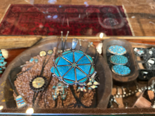 Turquoise Flower Pendant