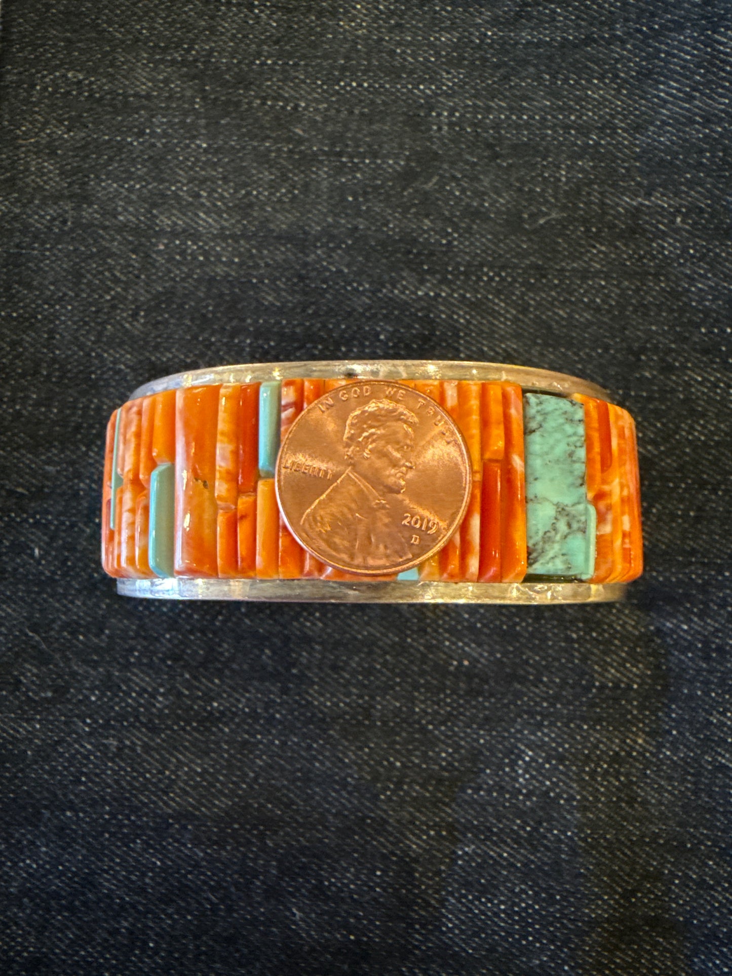 Cuff/Bracelet - V. Benally Navajo Spiny Shell and Sterling