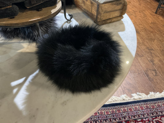 Knitted Fox Headband - Black