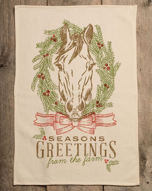 Horse Seasons Greetings from the Farm - Kitchen Towel