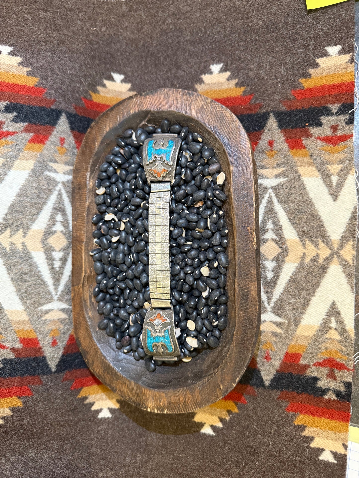 Crushed Turquoise and Coral Stretch Watch Band