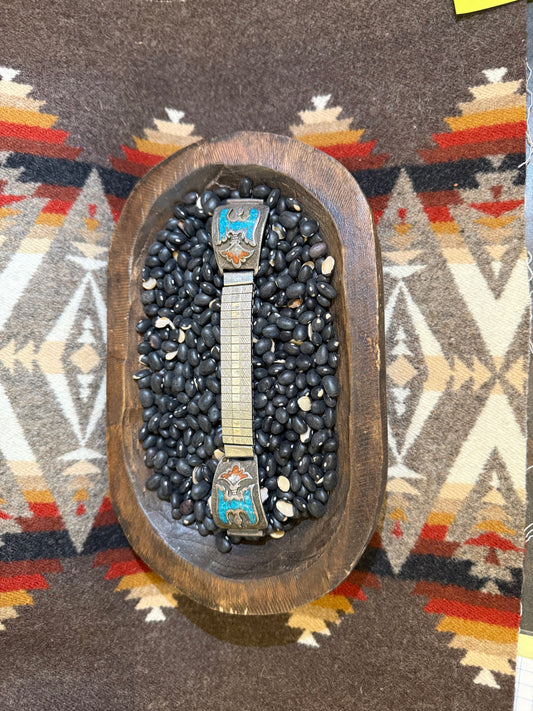Crushed Turquoise and Coral Stretch Watch Band