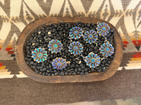 Zuni Opal Cluster Set by Delbert & Melinda Chavez