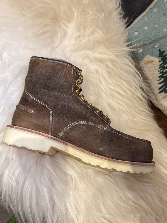 Men's Leather Safety Boots - Brown