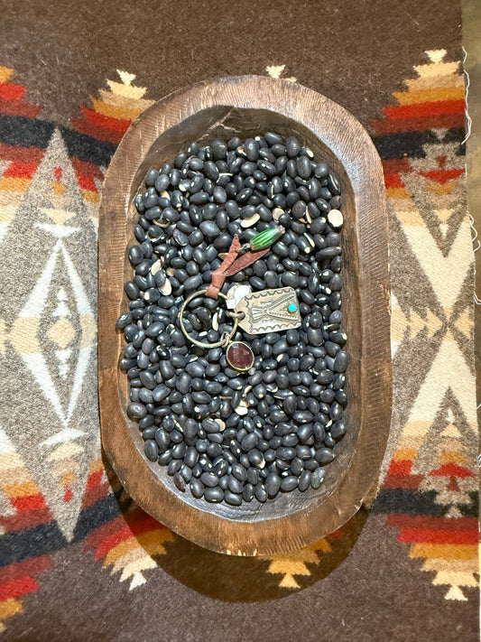 Sterling Keychain With Turquoise and Leather