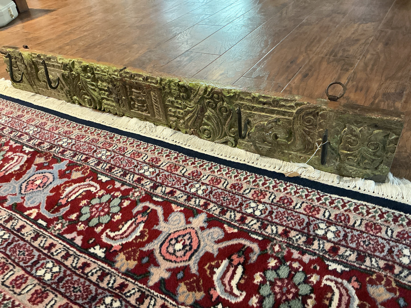 Hand-Carved Wooden Coat Rack