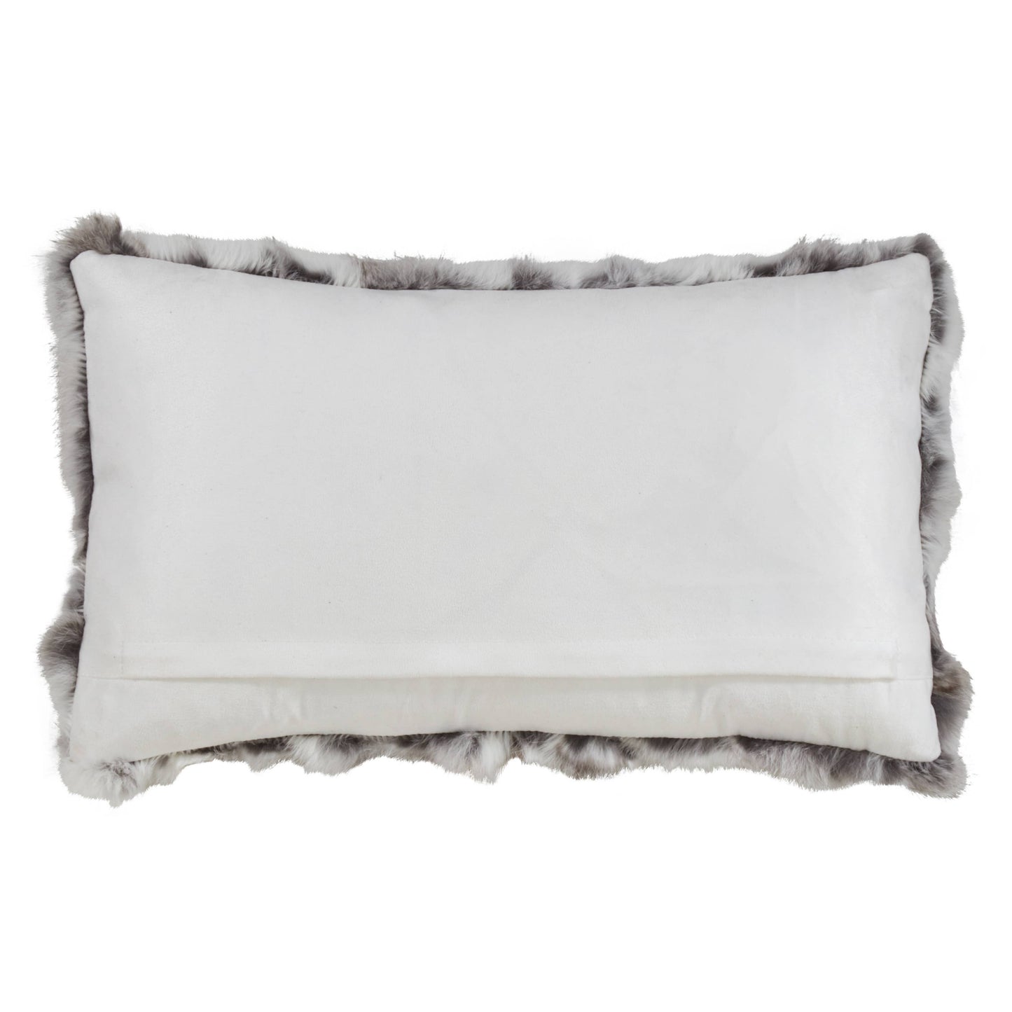 Rabbit Fur Pillow - Poly Filled - Grey