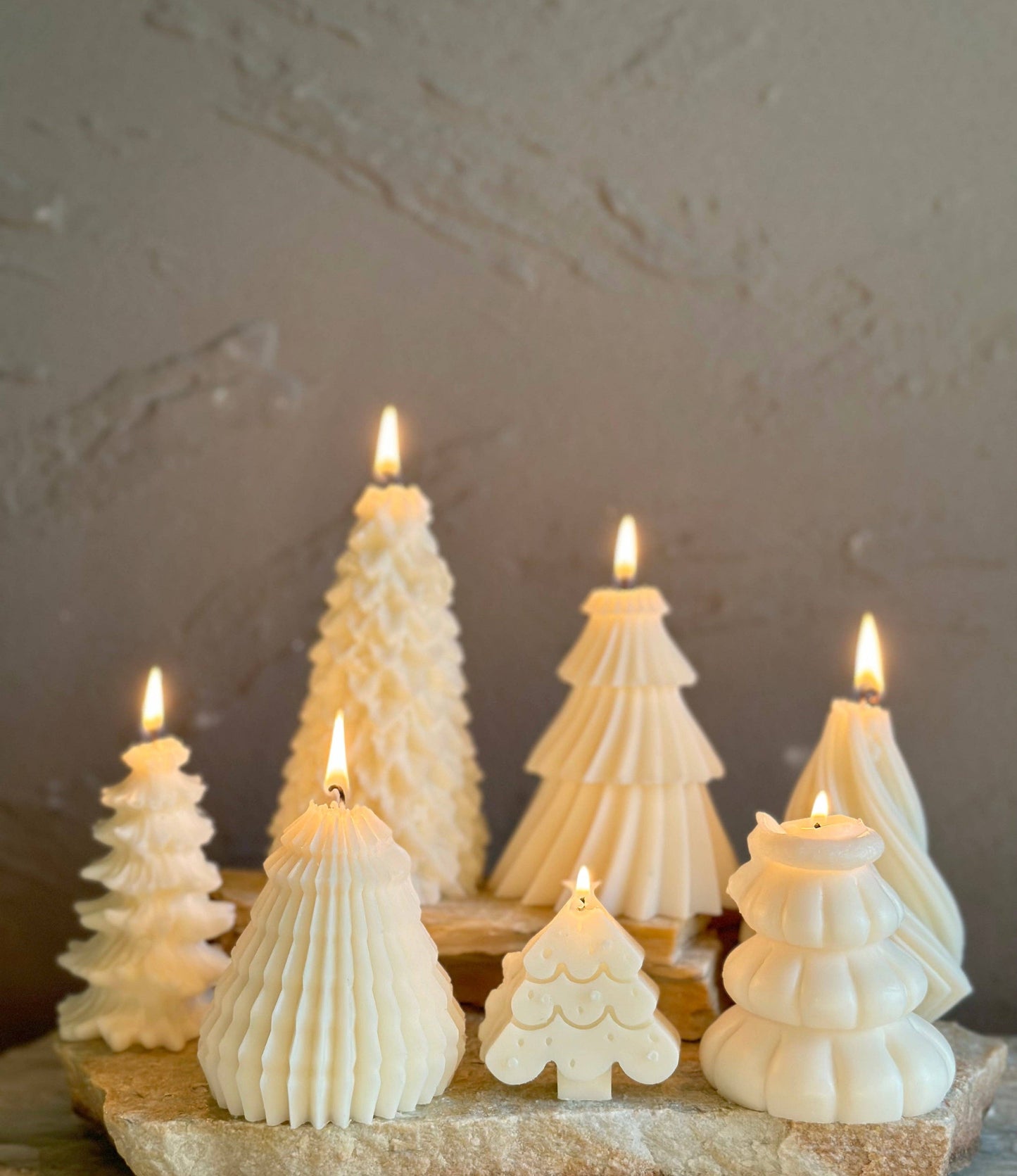 Christmas Tree Candle - Snow Tree Large