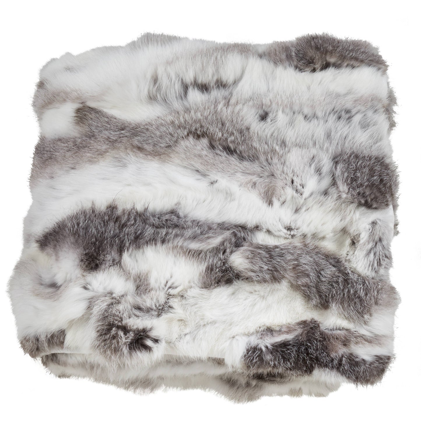 Rabbit Fur Throw - Grey