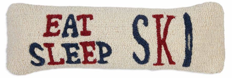 Eat Sleep Ski Throw Pillow