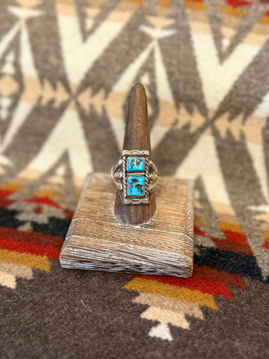 Vintage Two Stack Kingman Turquoise Ring