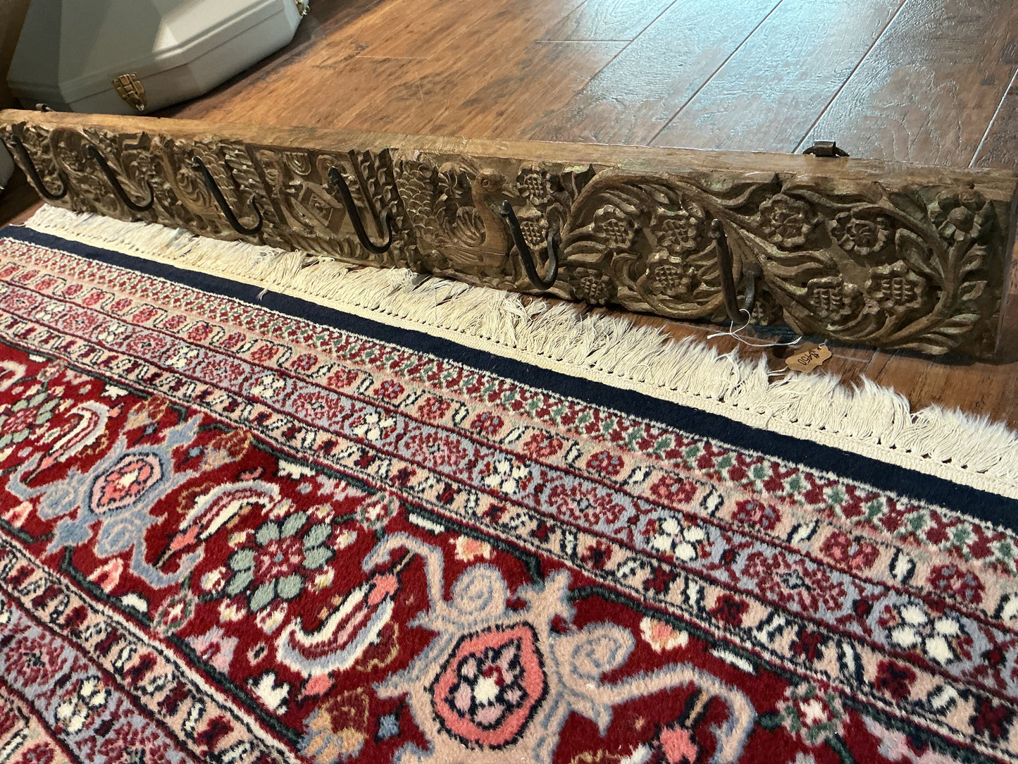 Hand-Carved Wooden Coat Rack