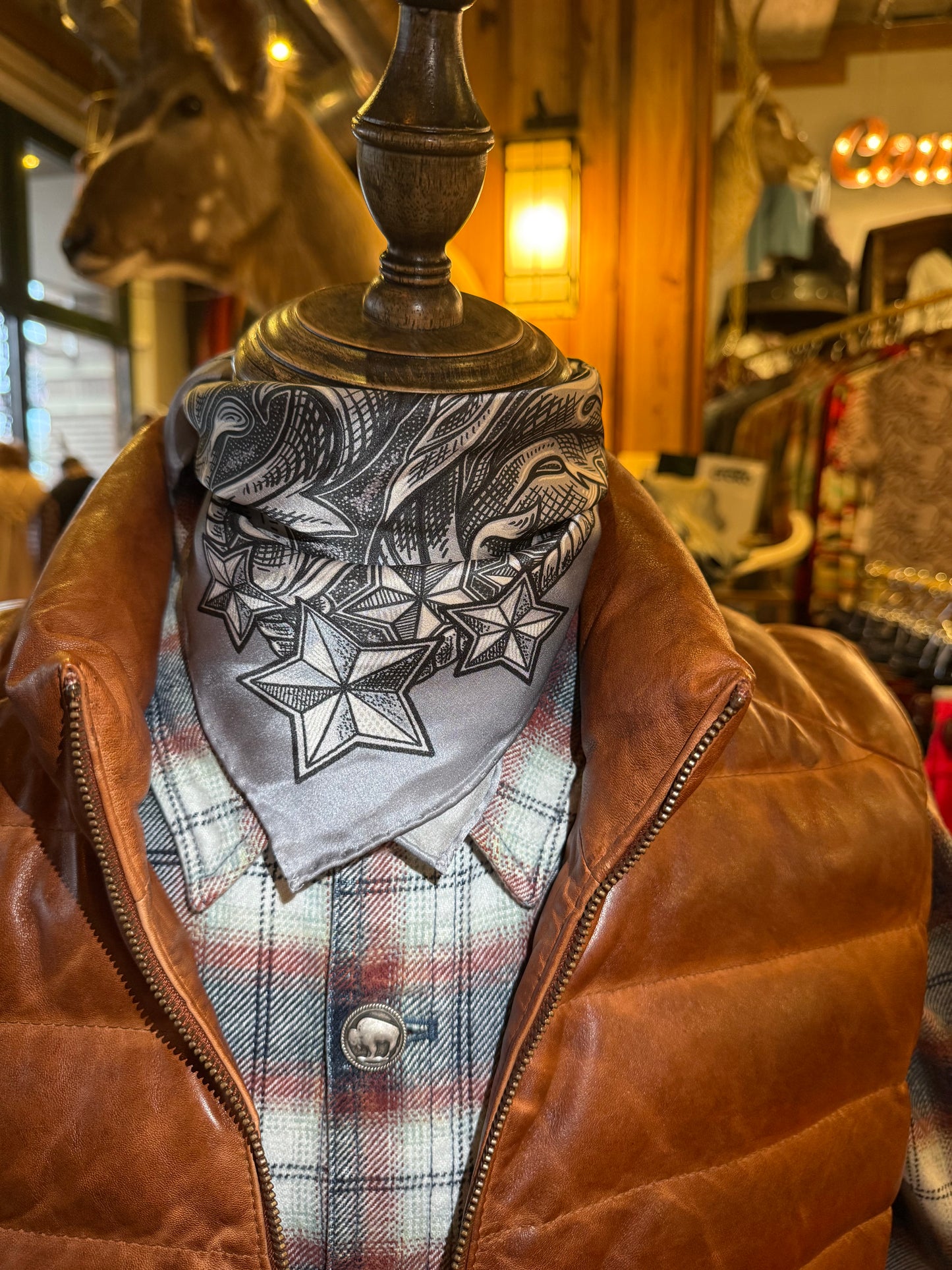 Double D Grey Paisley Scarf