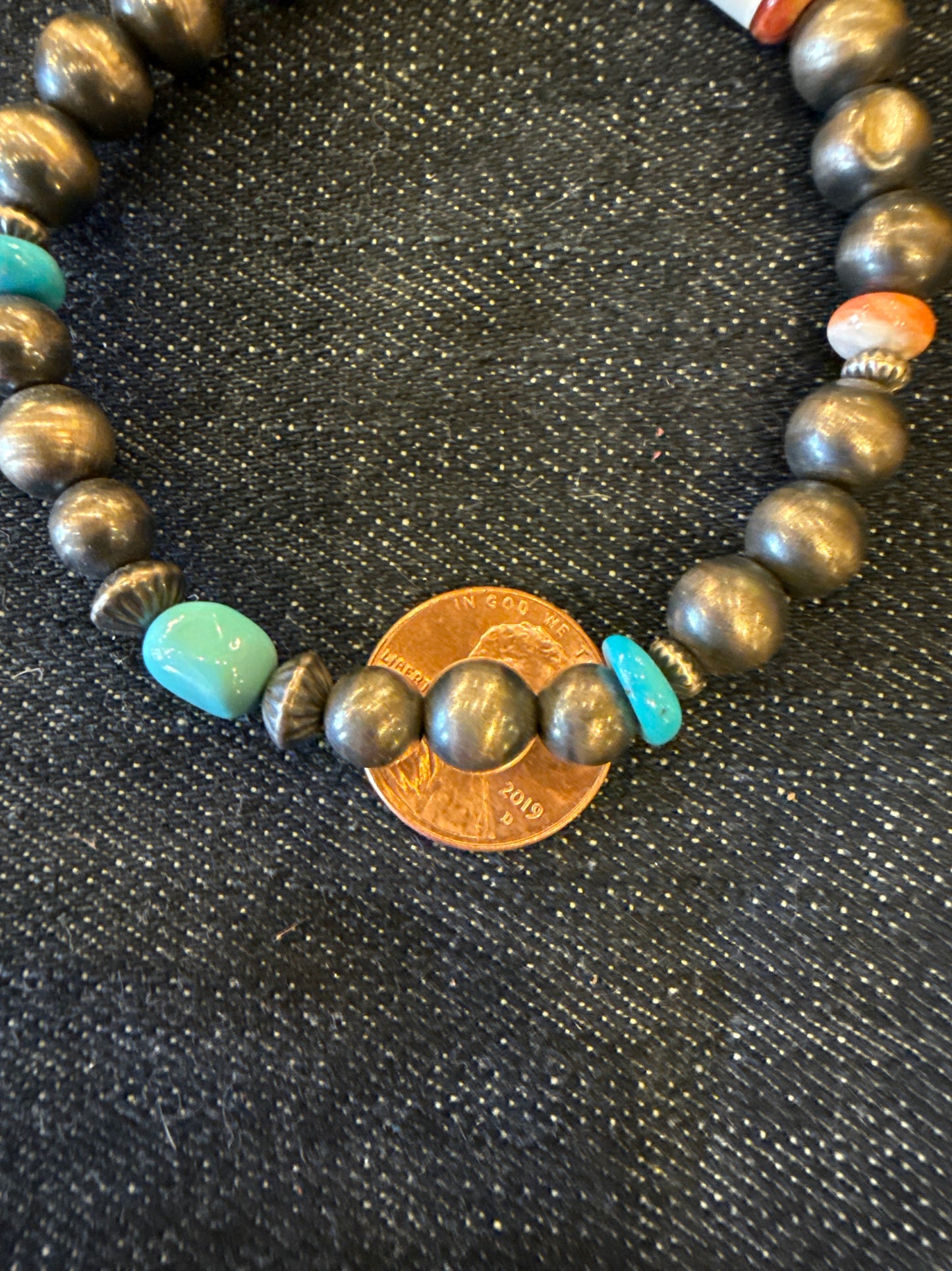 Lisa Chavez Navajo Pearl Bracelet with assorted stones