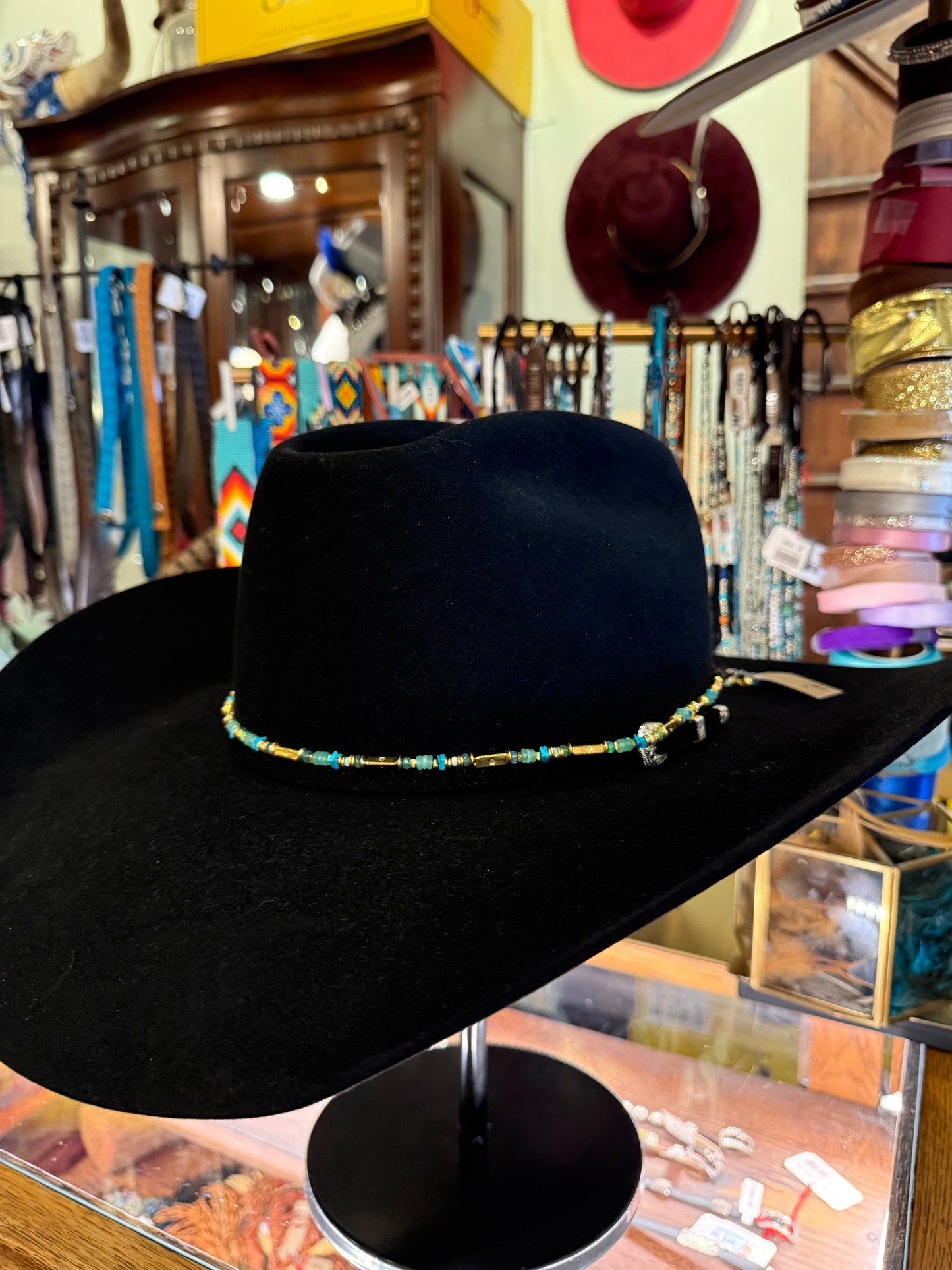 14K Plated Gold & Turquoise Hatband