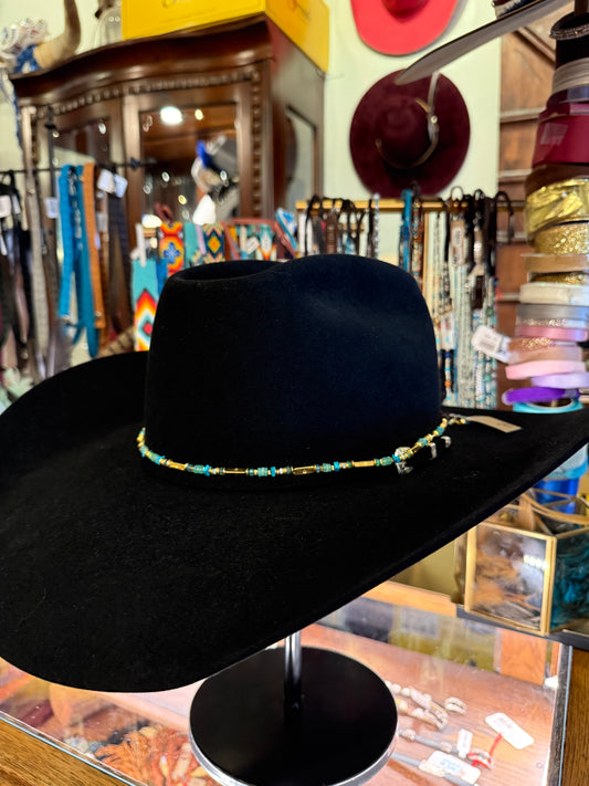 14K Plated Gold & Turquoise Hatband