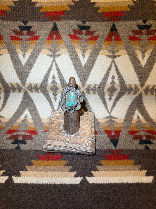 Vintage Flowered Turquoise Ring