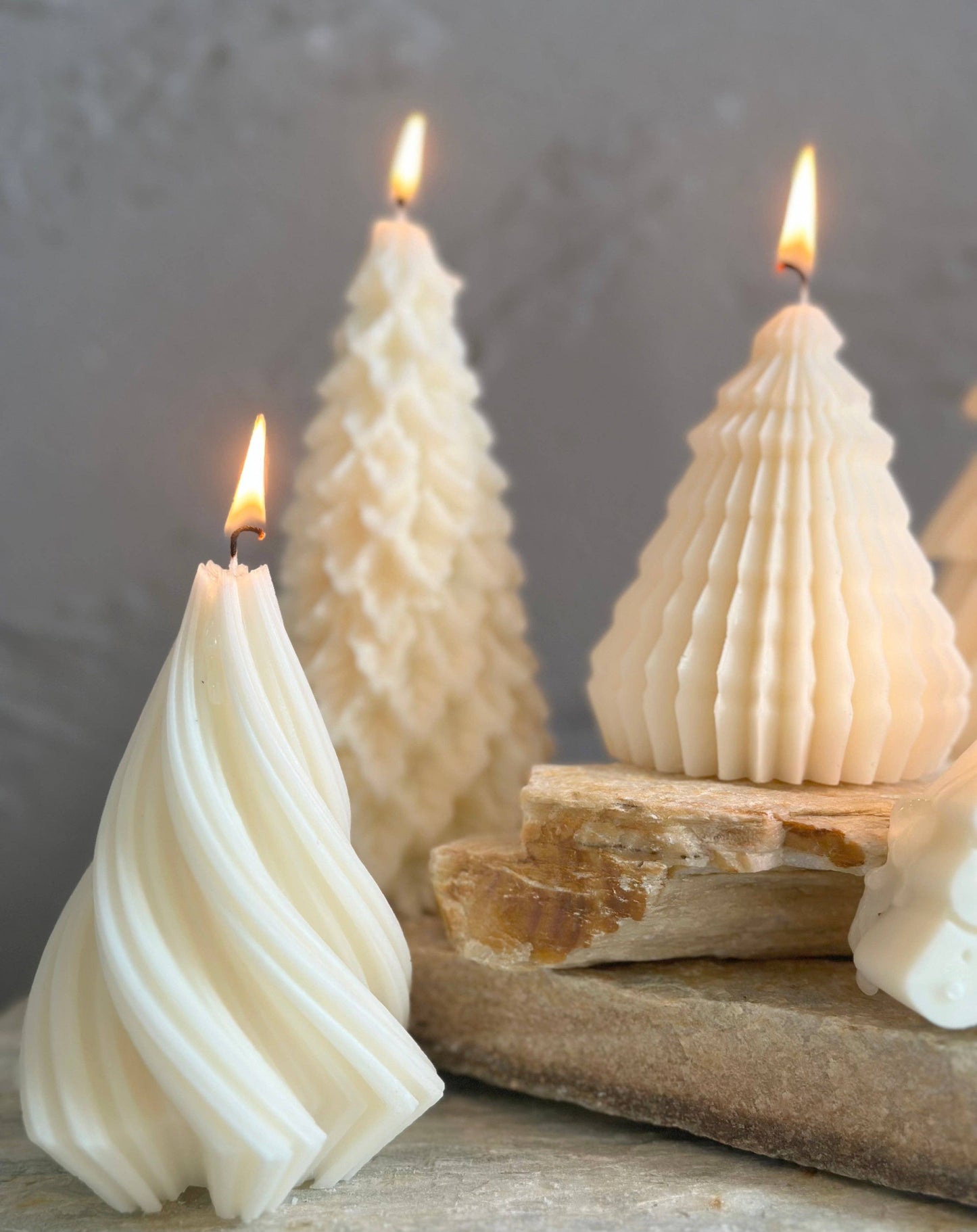 Christmas Tree Candle - Snow Tree Large