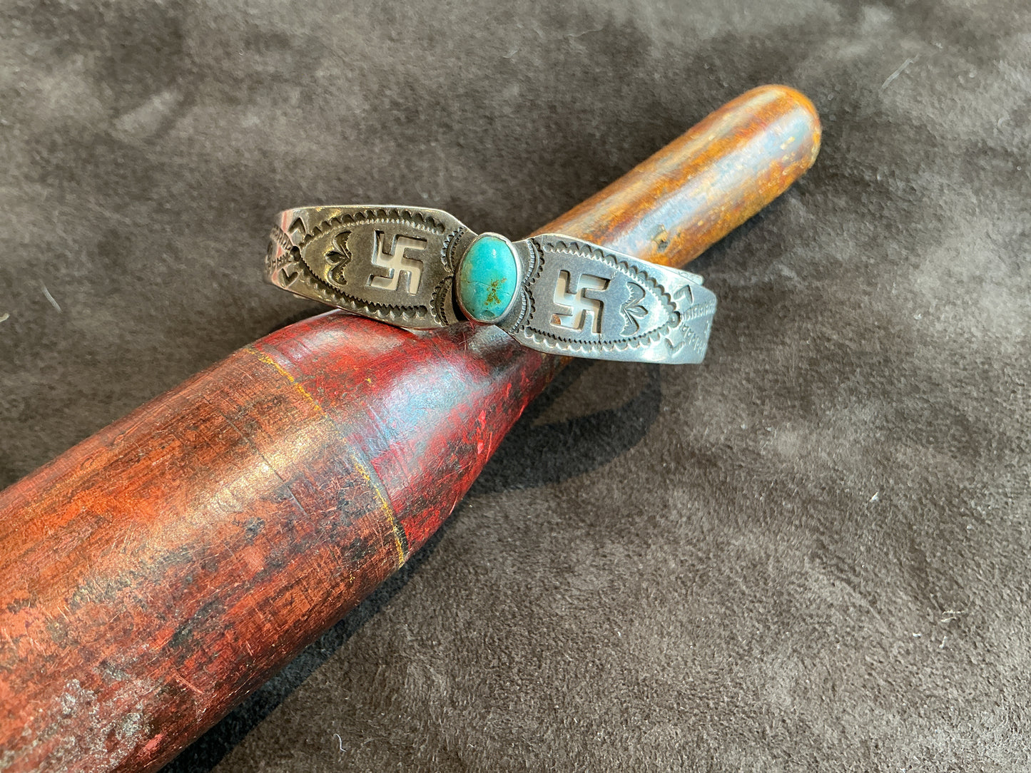 Vintage Twirling Log Navajo Turquoise Cuff