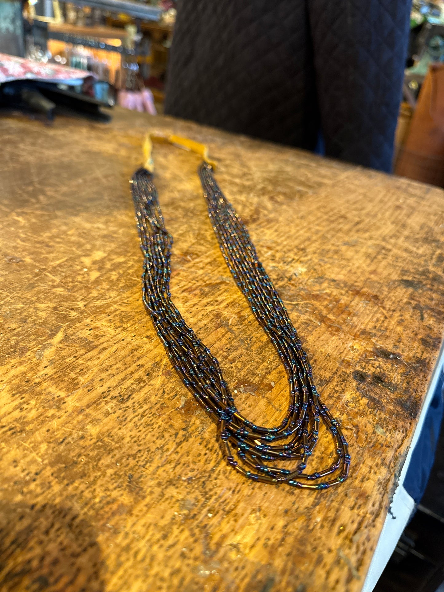 Hand Strung with Deer Leather Necklace