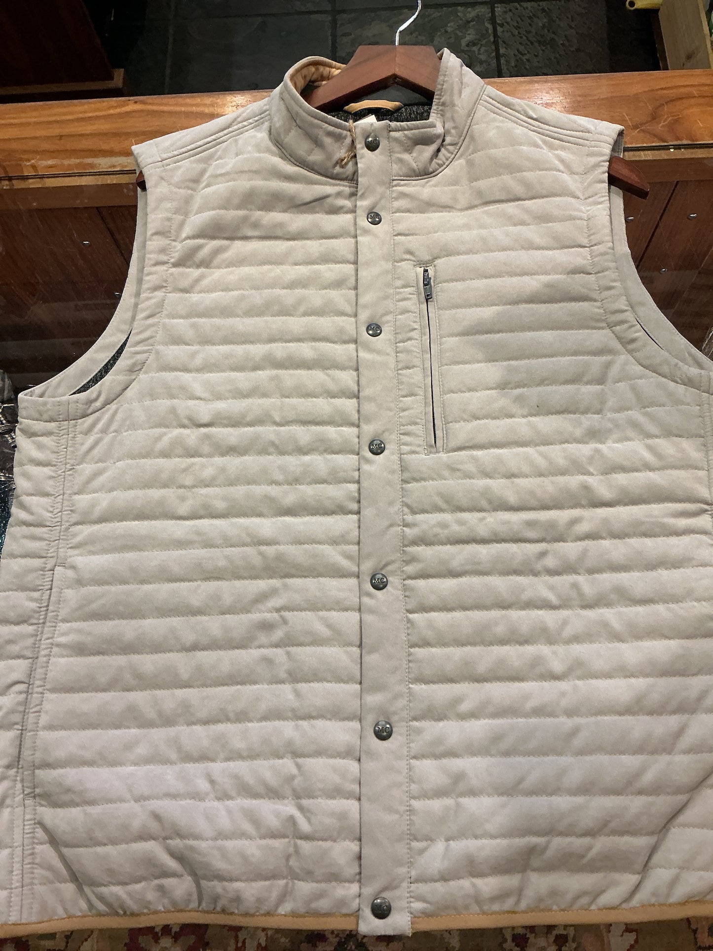 Newport Suede Vest - Stone