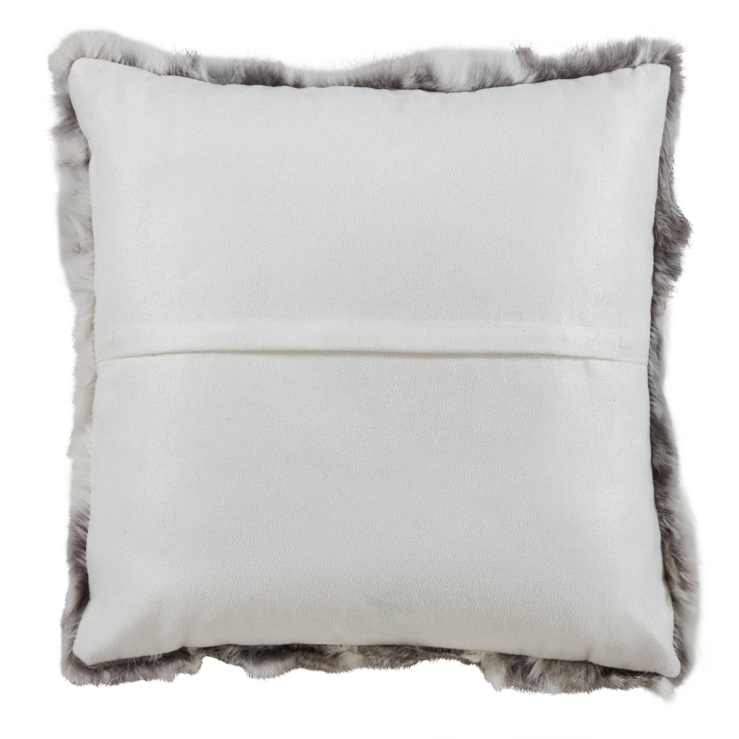 Rabbit Fur Pillow - Poly Filled - Grey