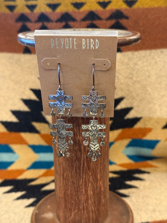 Stamped Sterling Silver Dangle Earrings
