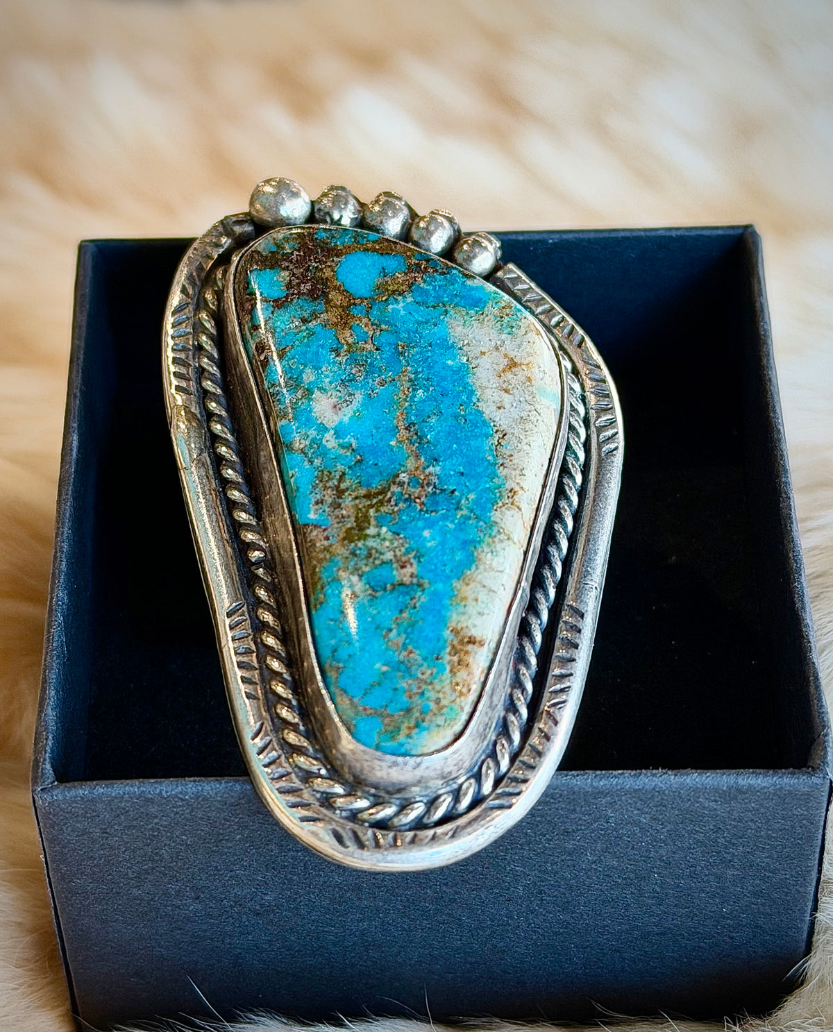 Large Turquoise Paw Ring