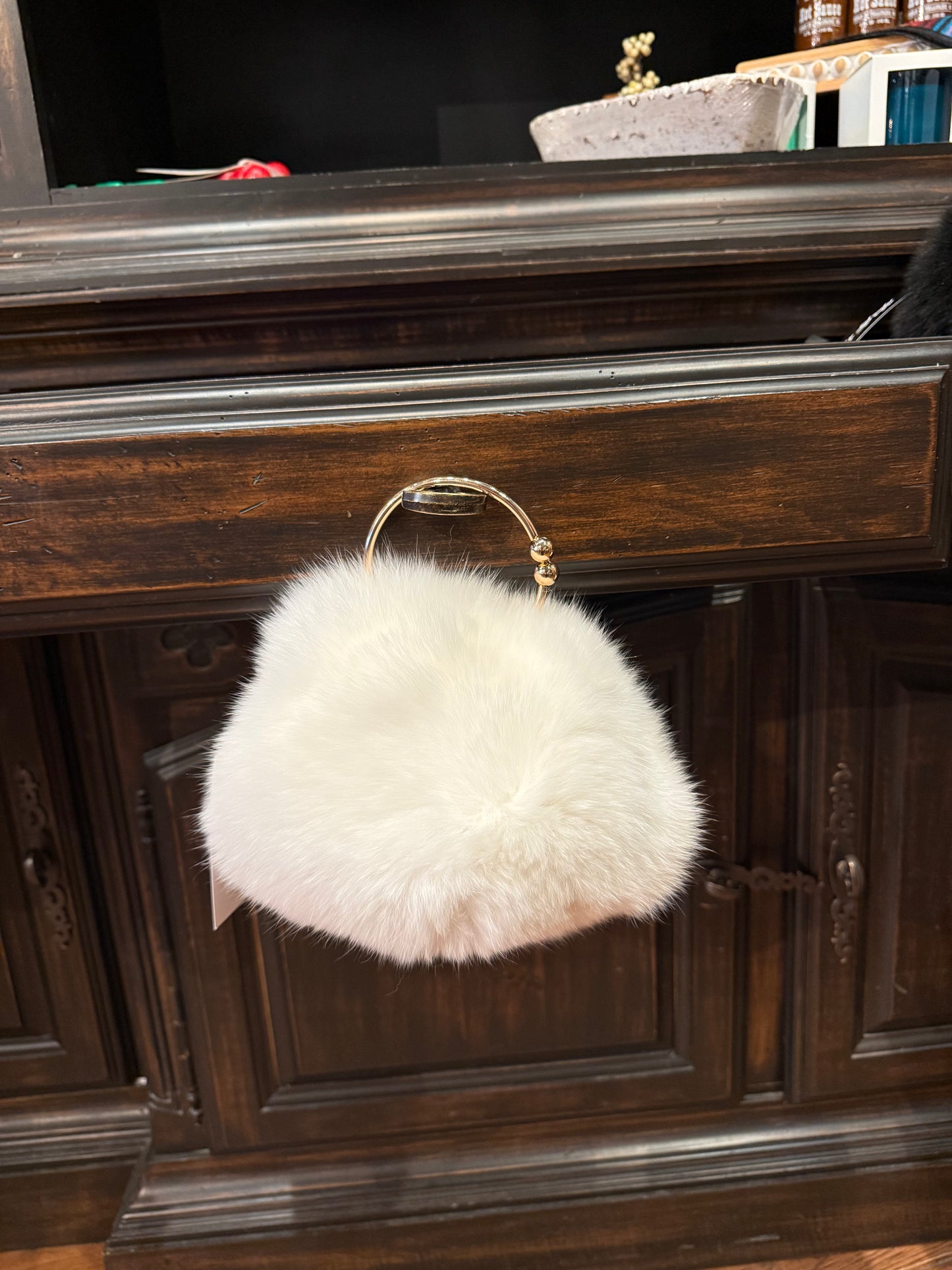 Puff Fox Purse - White