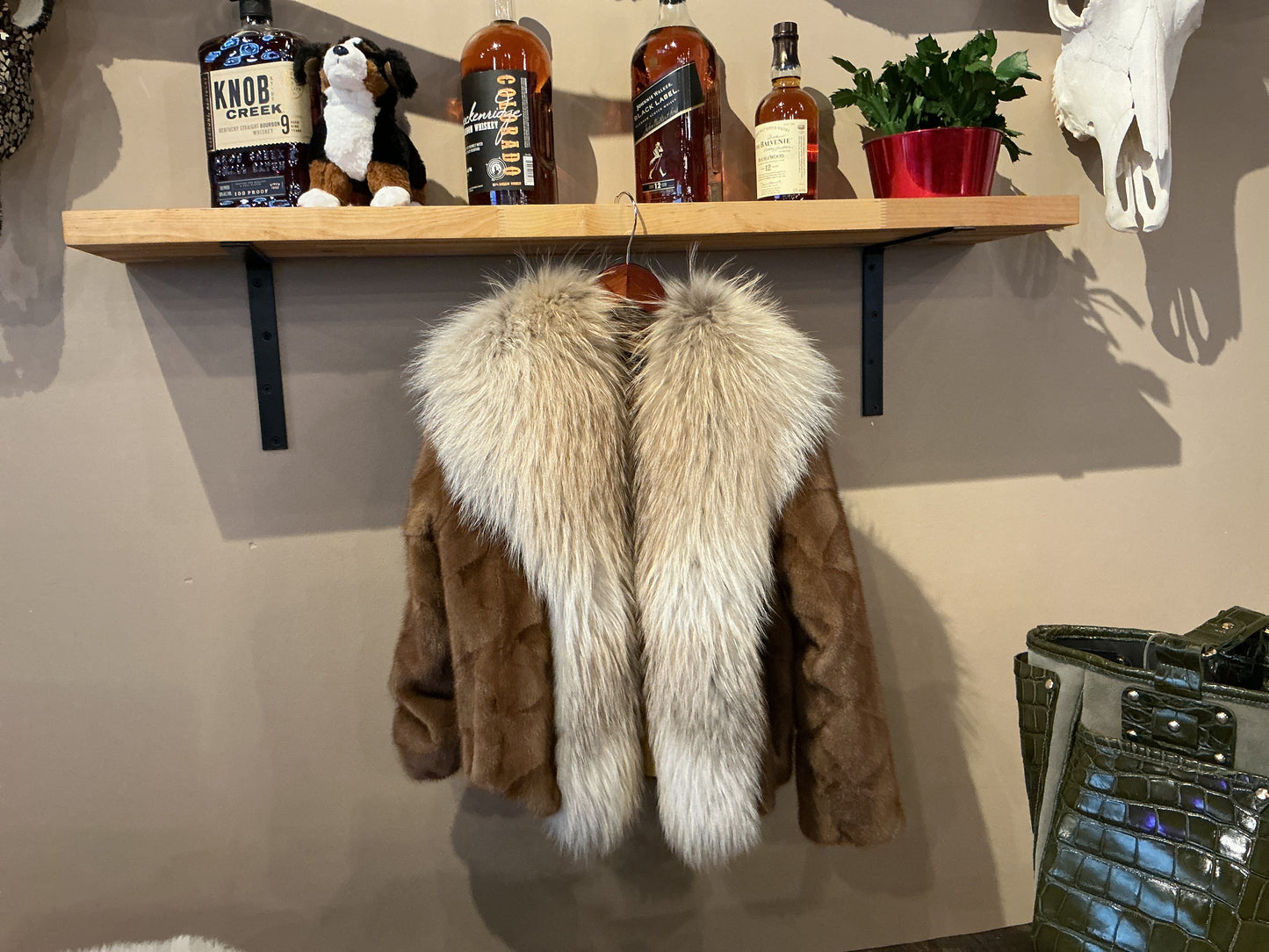 Mink/Fox Jacket - Whiskey XS
