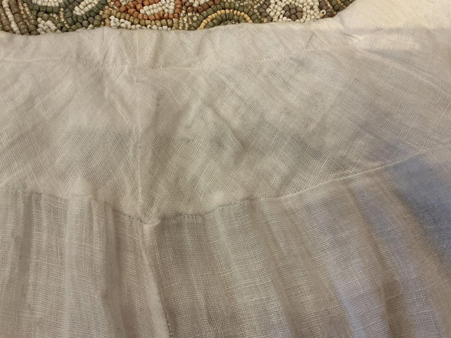 Layered Skirt with Frayed Hem - White