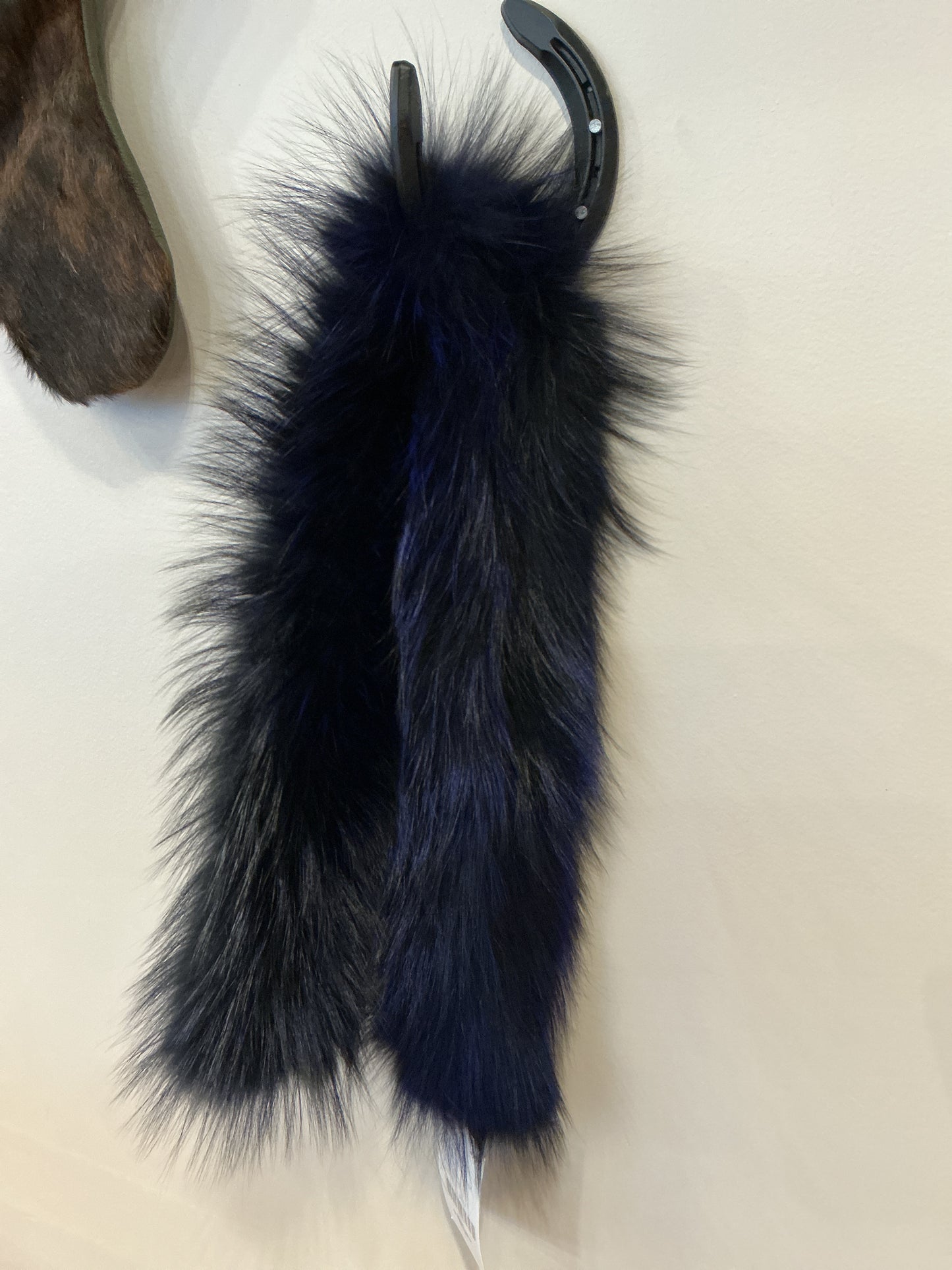 Blue Knit Fox Collar