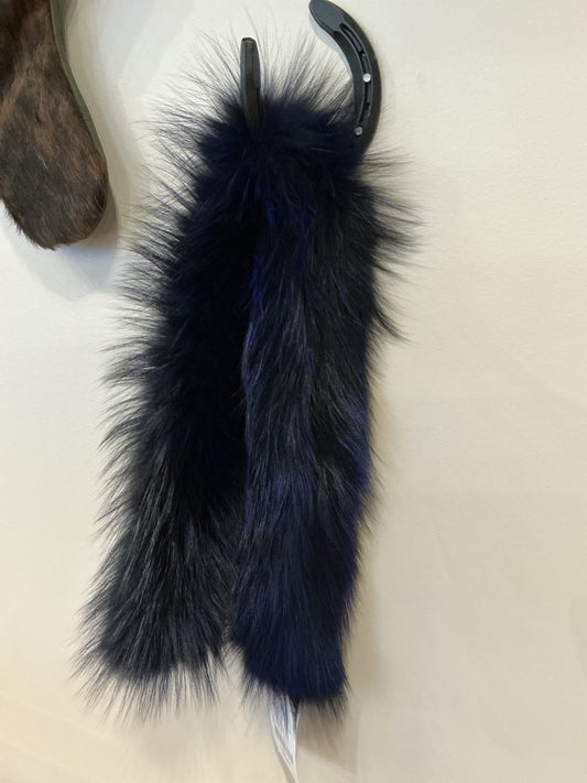 Blue Knit Fox Collar