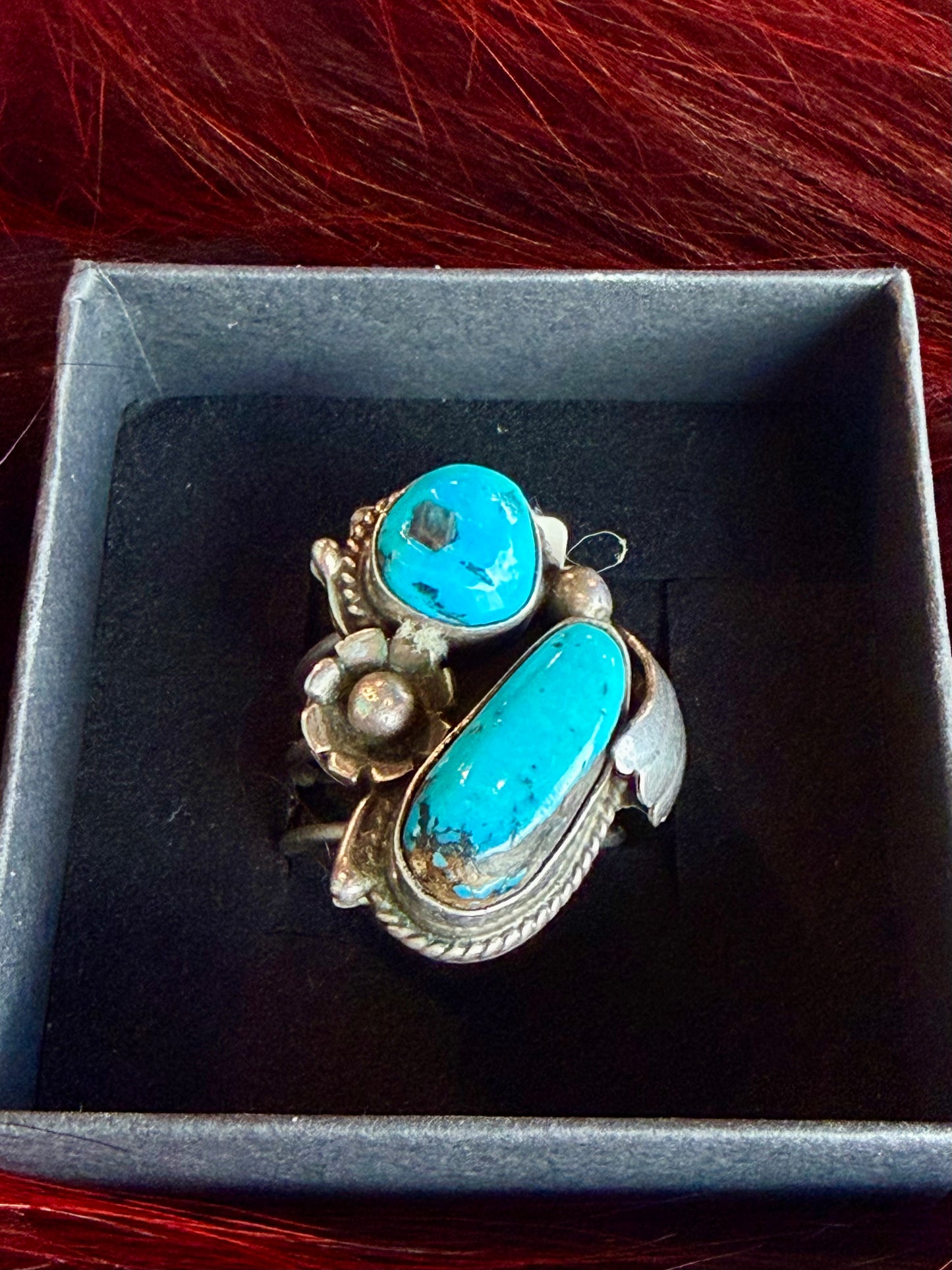 Ring- Vintage Navajo Turquoise and Sterling Silver
