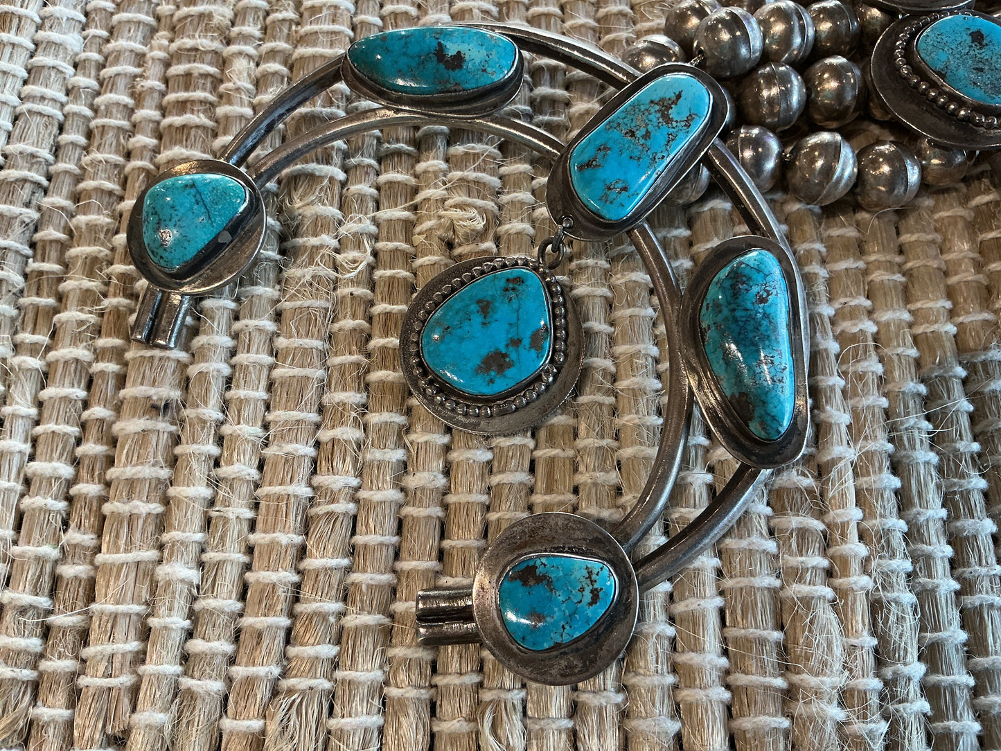 Vintage 1960's Squash, Turquoise and Silver Coin Squash