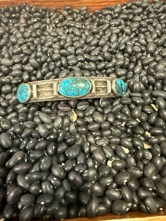 Three Stone Turquoise & Sterling Cuff