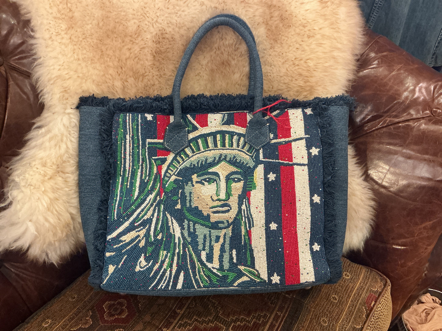 Lady Liberty Beaded Bag