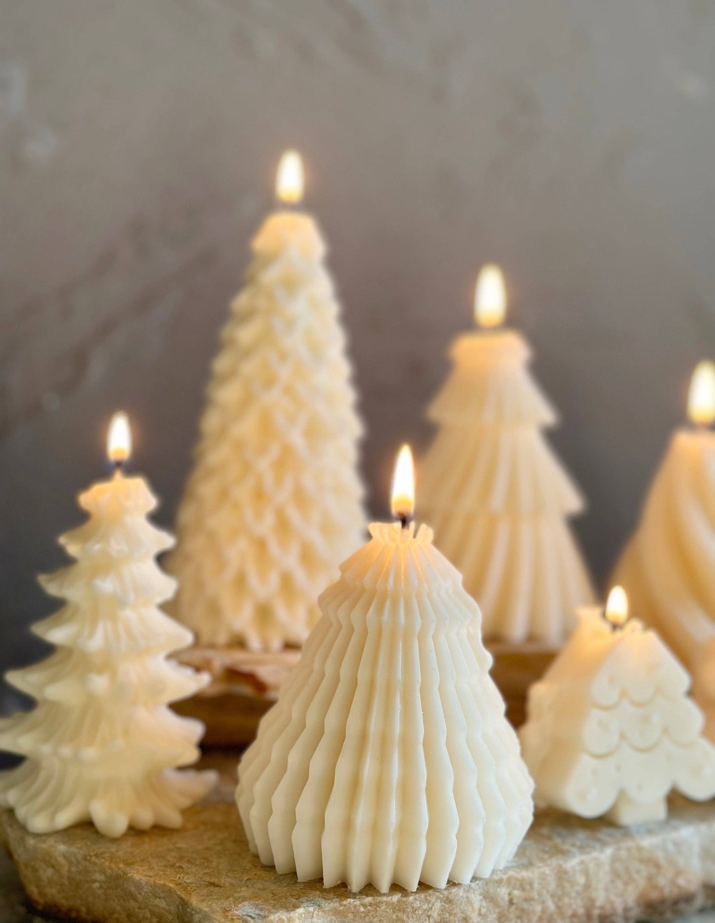 Christmas Tree Candle - Snow Tree Large